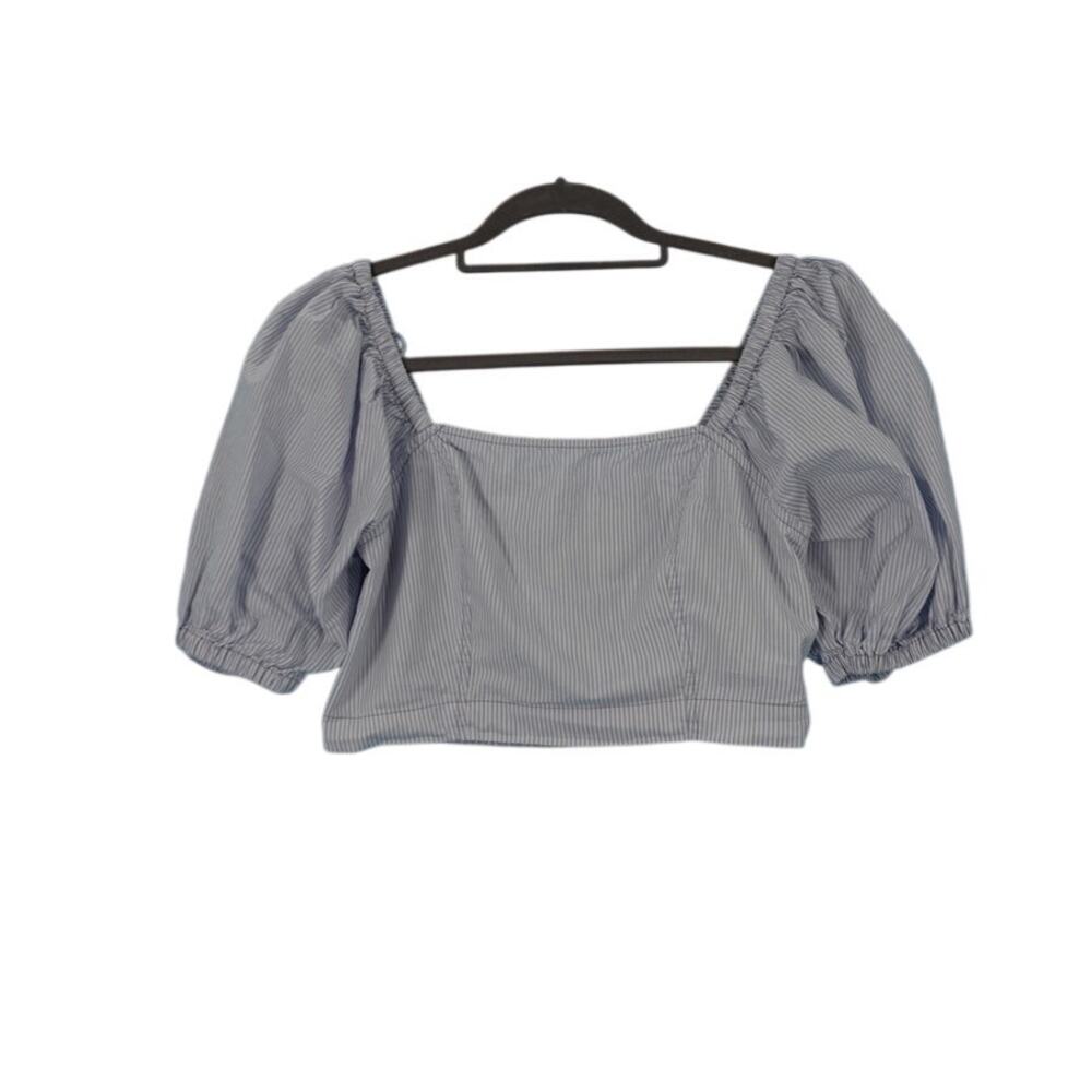 Aerie Blue Striped Crop Top